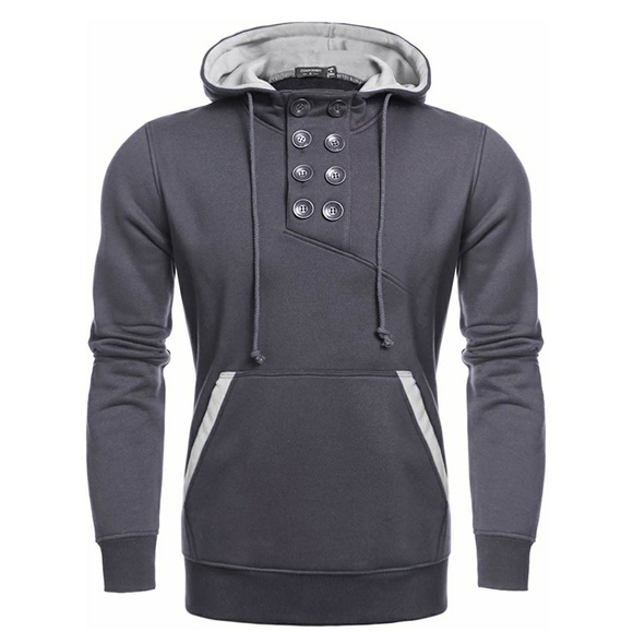 Mens heavyweight fleece hooded sweatshirt size L - Picture 1 of 7